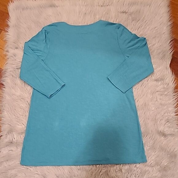 J jill wearever collection womens long flowy teal shirt size small - Picture 4 of 5